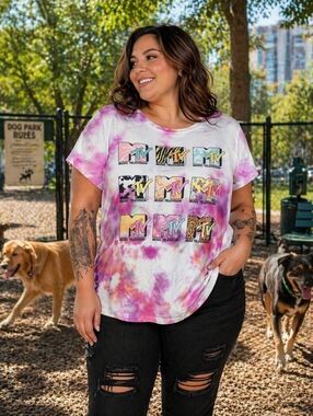 Torrid MTV Tie Dye Graphic Tee Plus Size | Trendy Casual Street Style Size 3